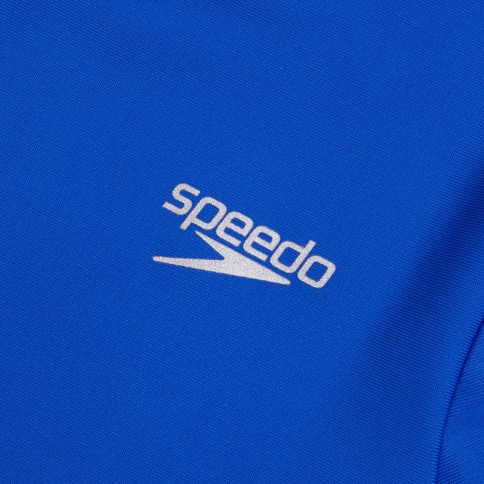 Girls Short Sleeve Printed Splice Rashguard Blue