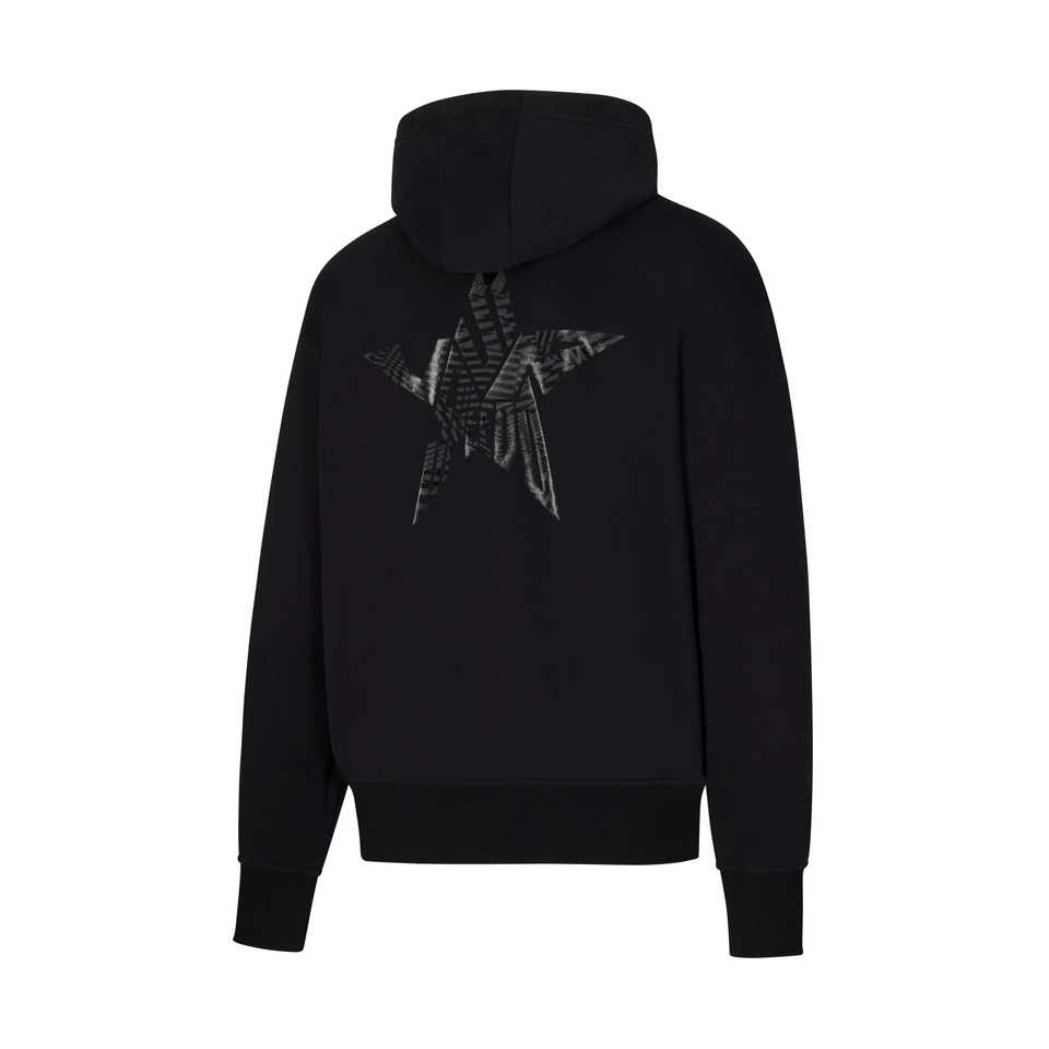 Unisex Urban Graphic Fleece Hoodie Black