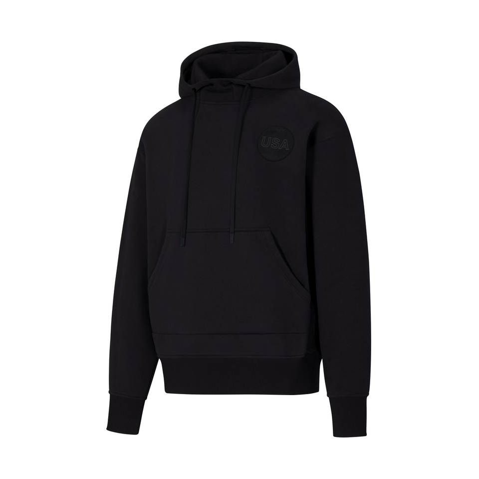 Unisex Urban Graphic Fleece Hoodie Black
