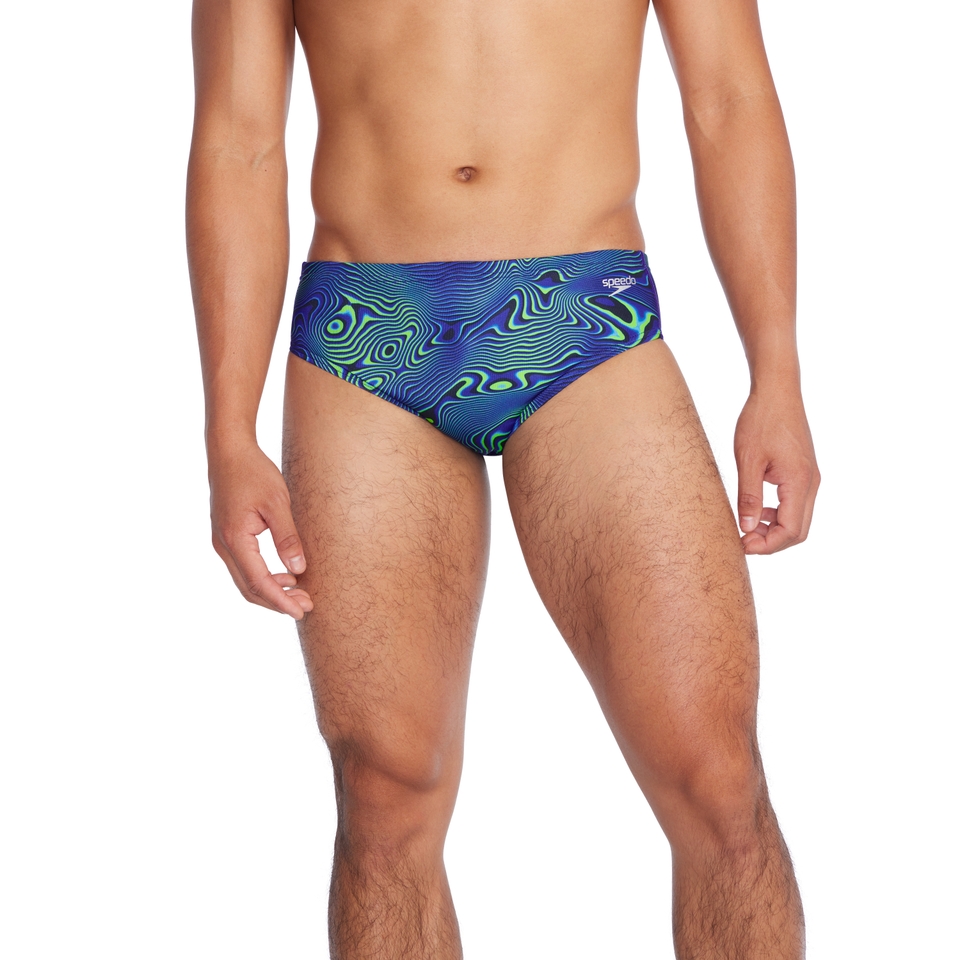 Men's Printed One Brief Cobalt Blue