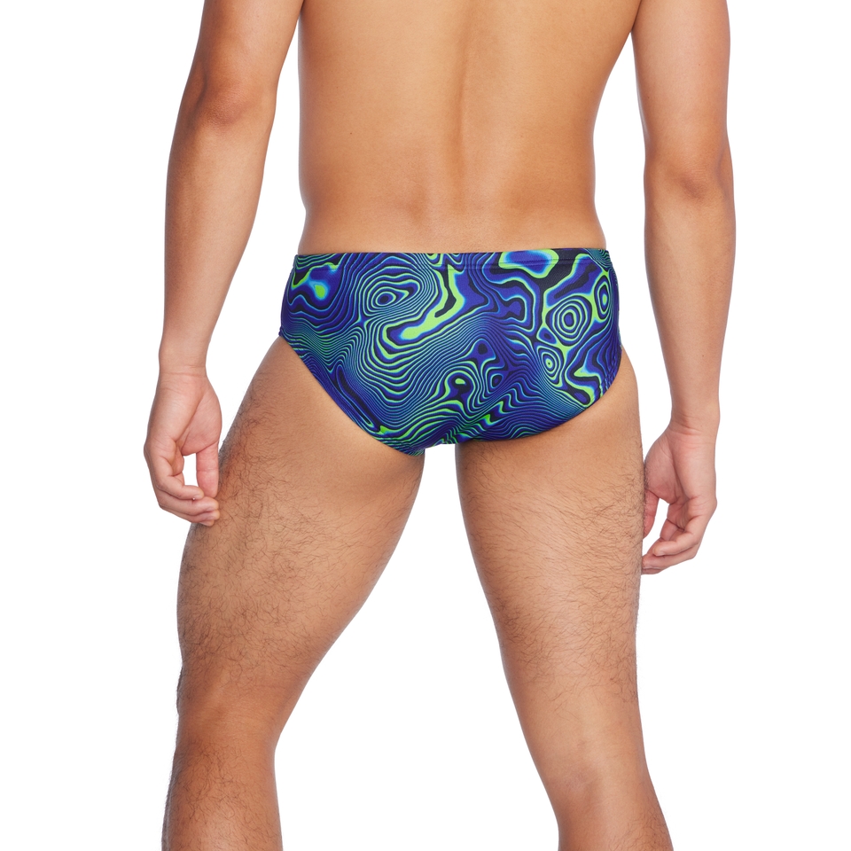 Men's Printed One Brief Cobalt Blue