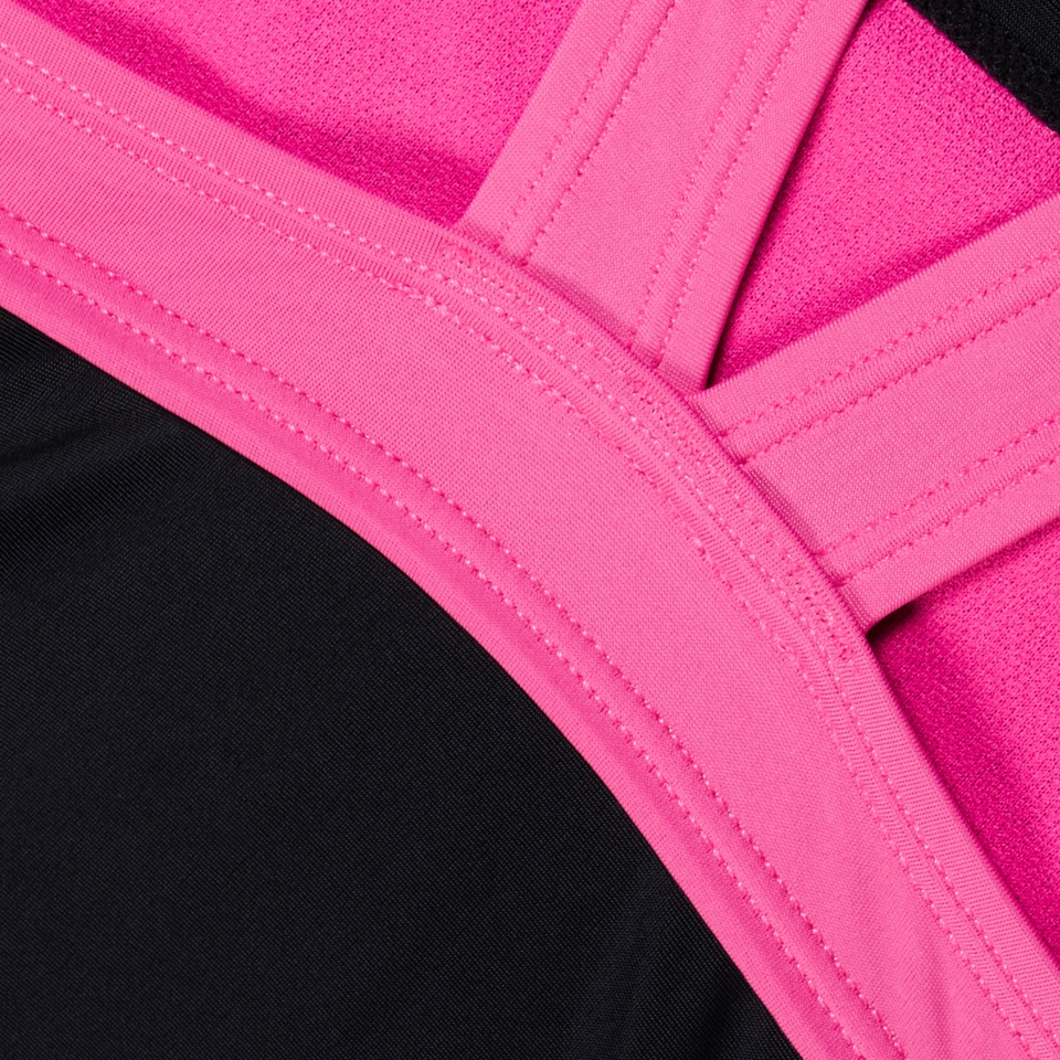 Monopièce à épissure verticale couleur unie pour filles, noir