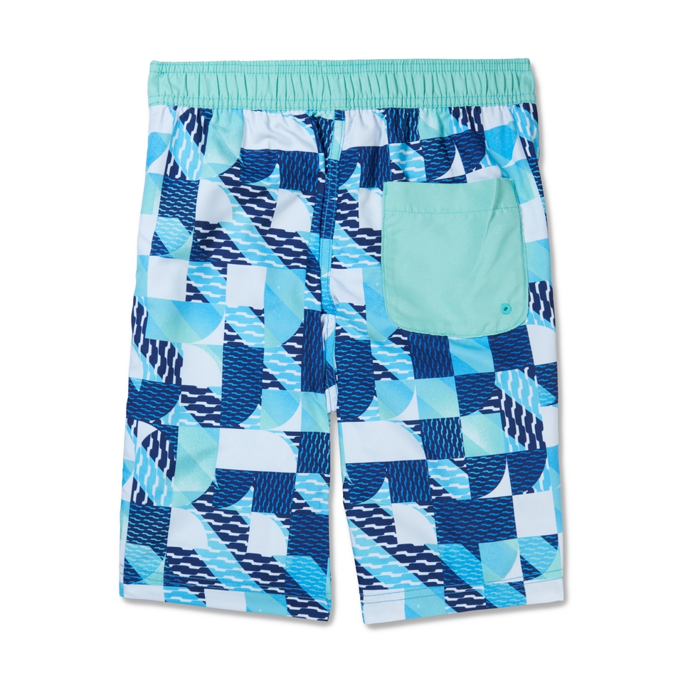Boy's Print Boardshort 17" Blue