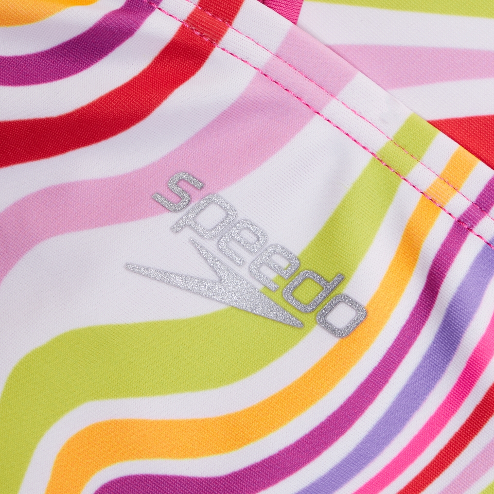 Girls Print Strappy One Piece Pink