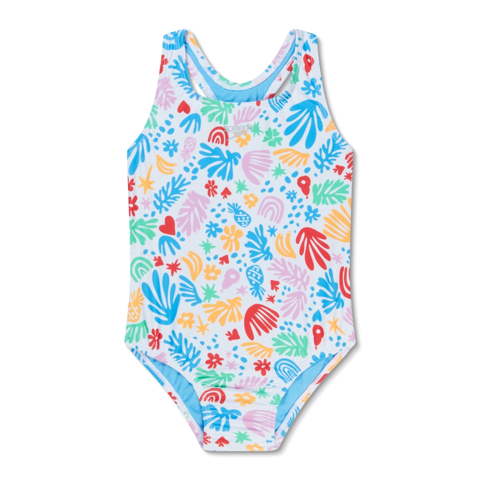 Girl's Print Racerback White