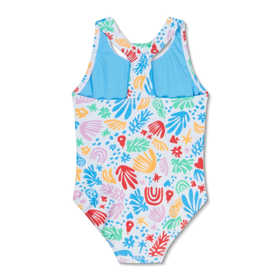 Girl's Print Racerback White