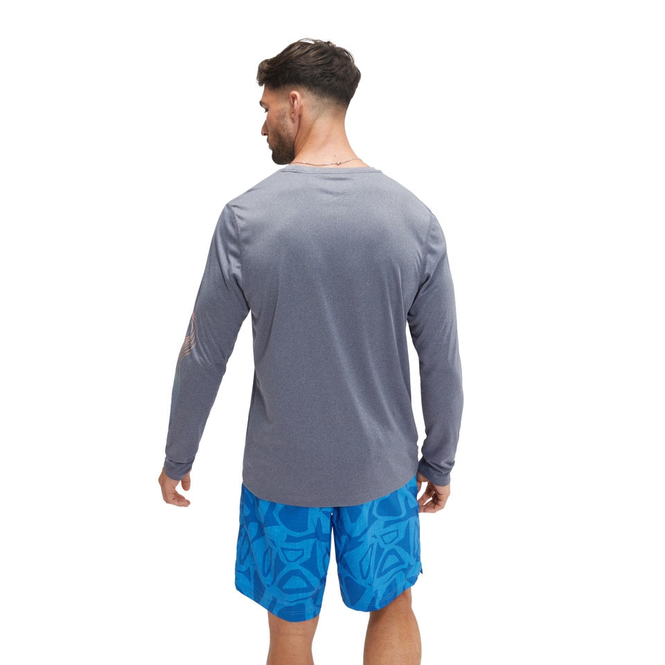 Men's Long Sleeve Graphic Swim Rashguard Navy