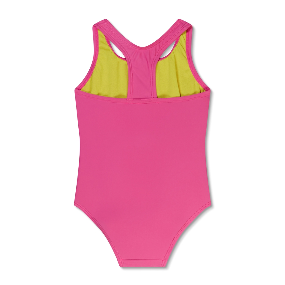 Girls Solid Racerback One Piece Pink