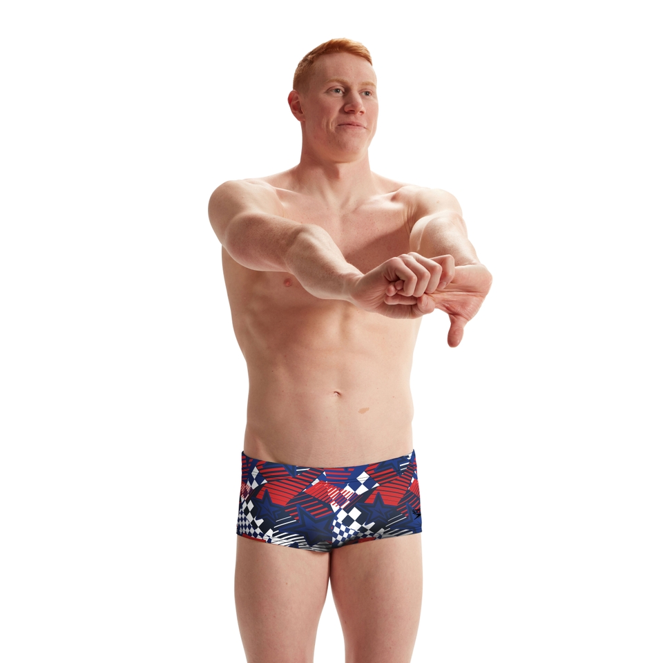 Men's Printed Euro Brief Blue