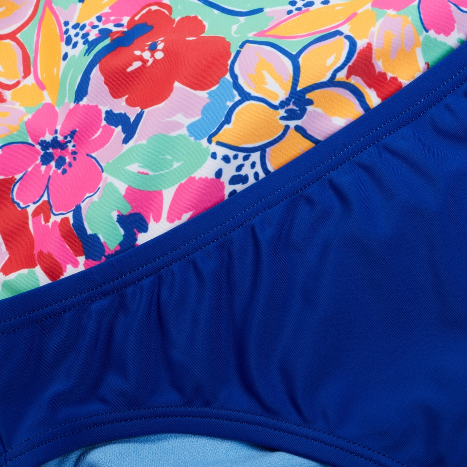 Girl's Print Tie Back Bikini Set Blue