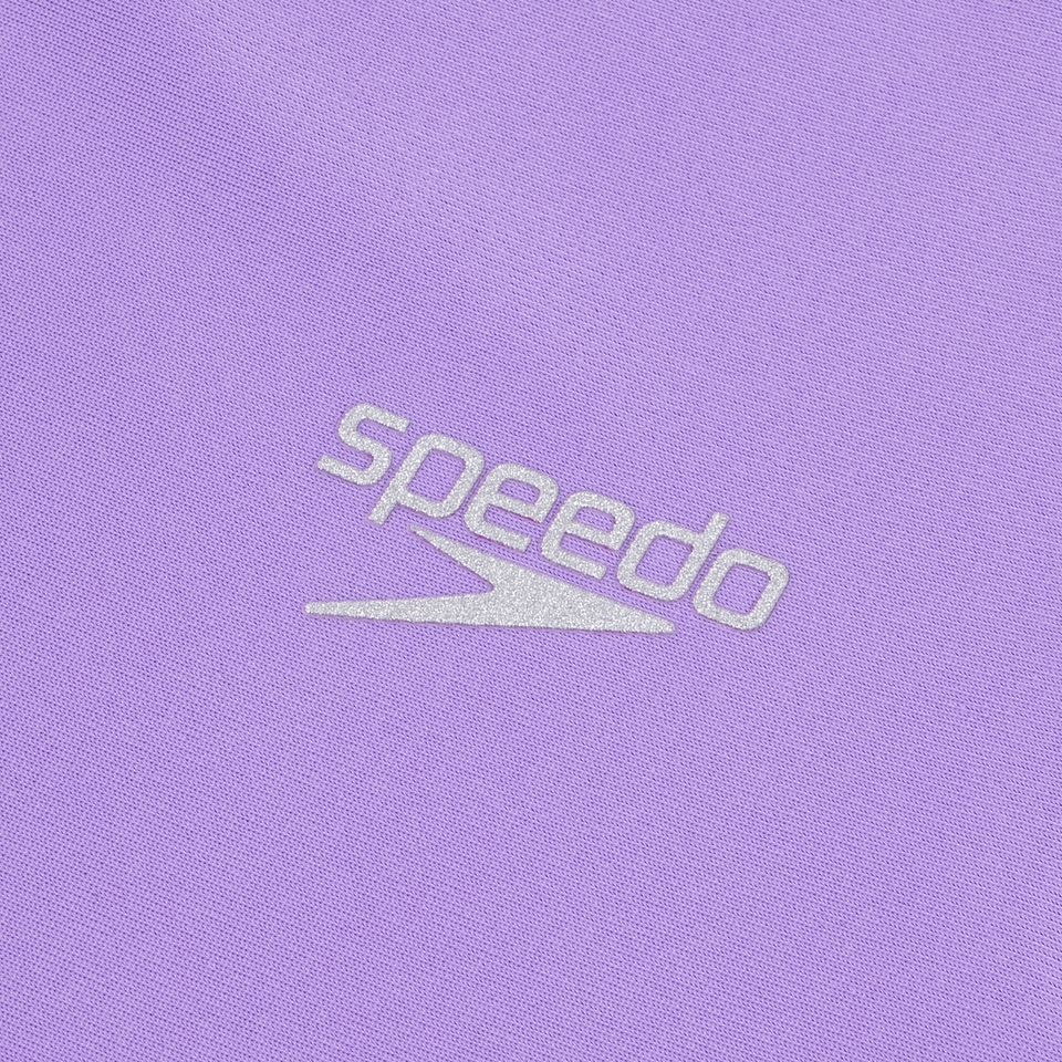 Girl's Long Sleeve Printed Splice Rashguard Purple