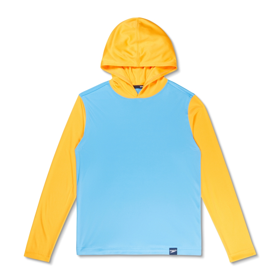 Boys Long Sleeve Hooded Swim Shirt Orange