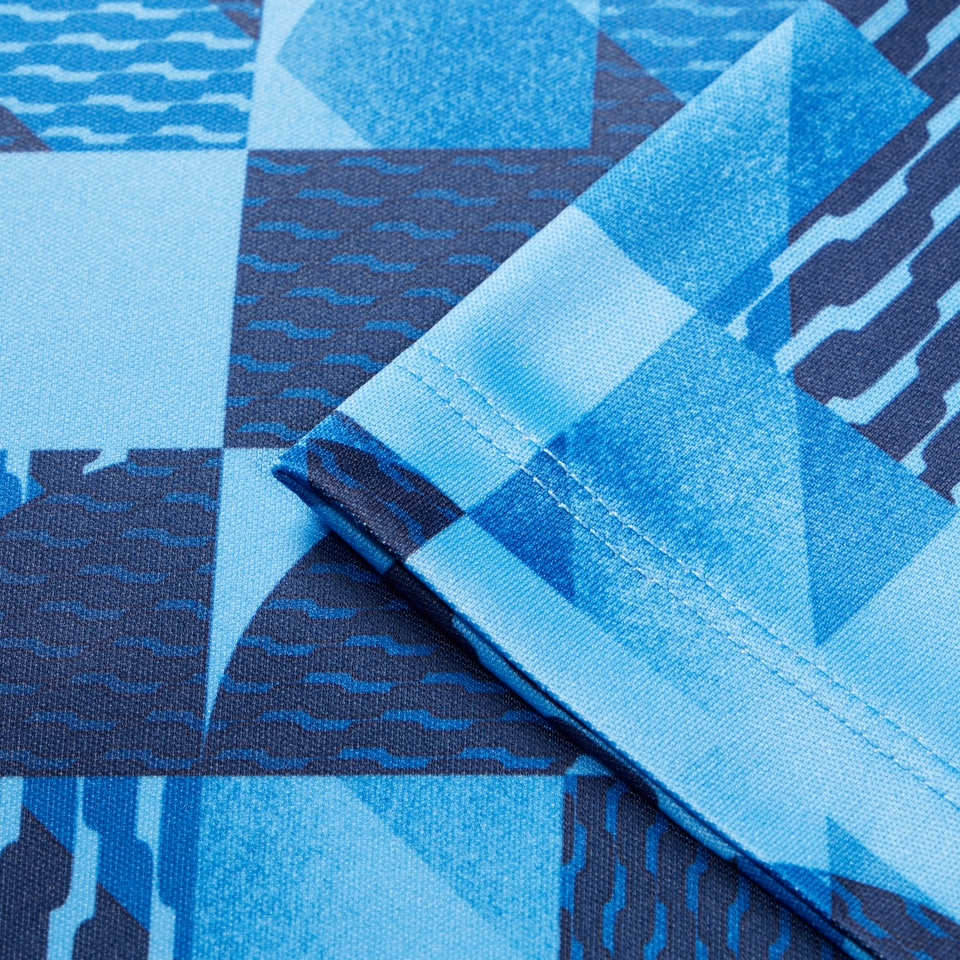 Boy's Printed Short Sleeve Swim Shirt Blue