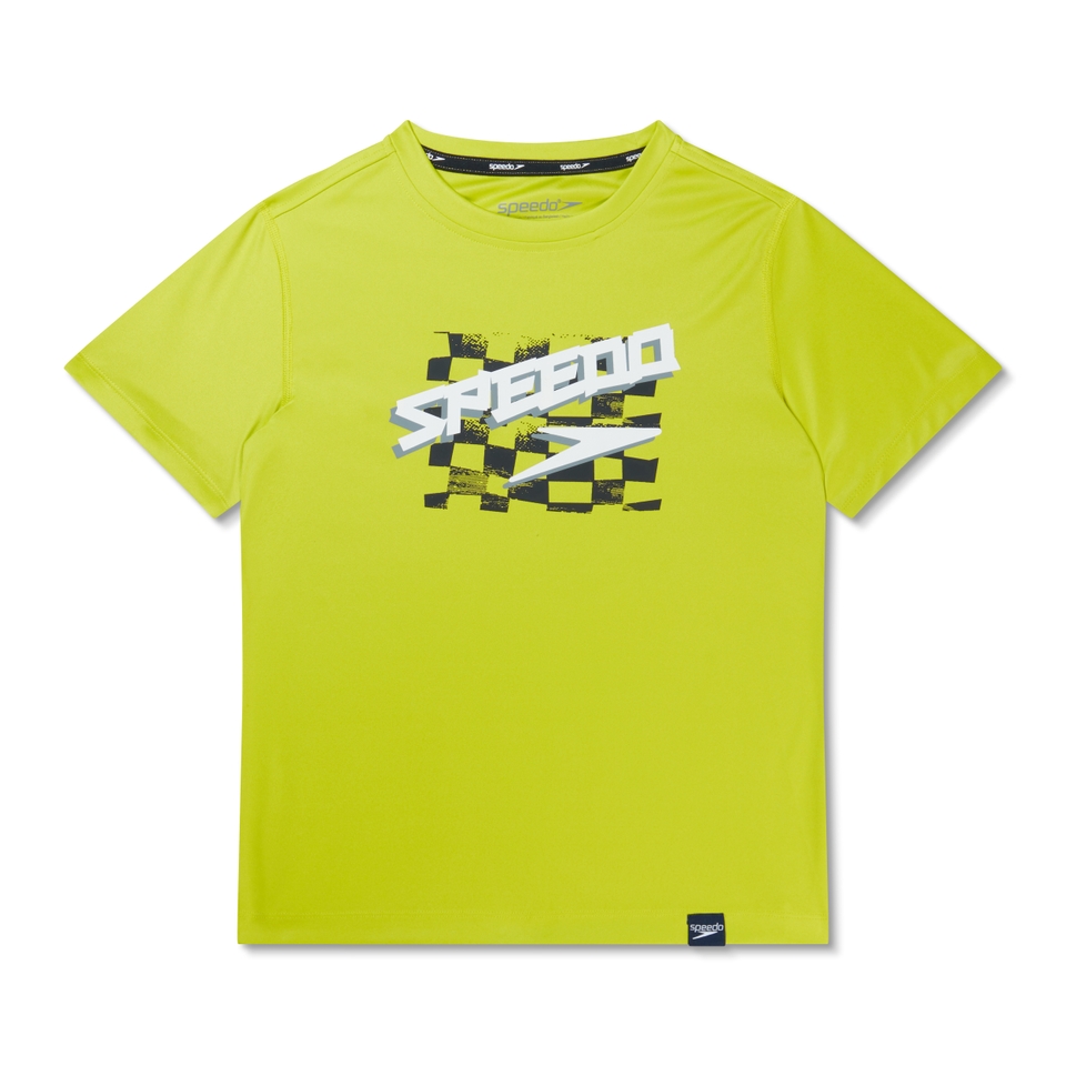 Boy's Graphic Short Sleeve Swim Shirt Green