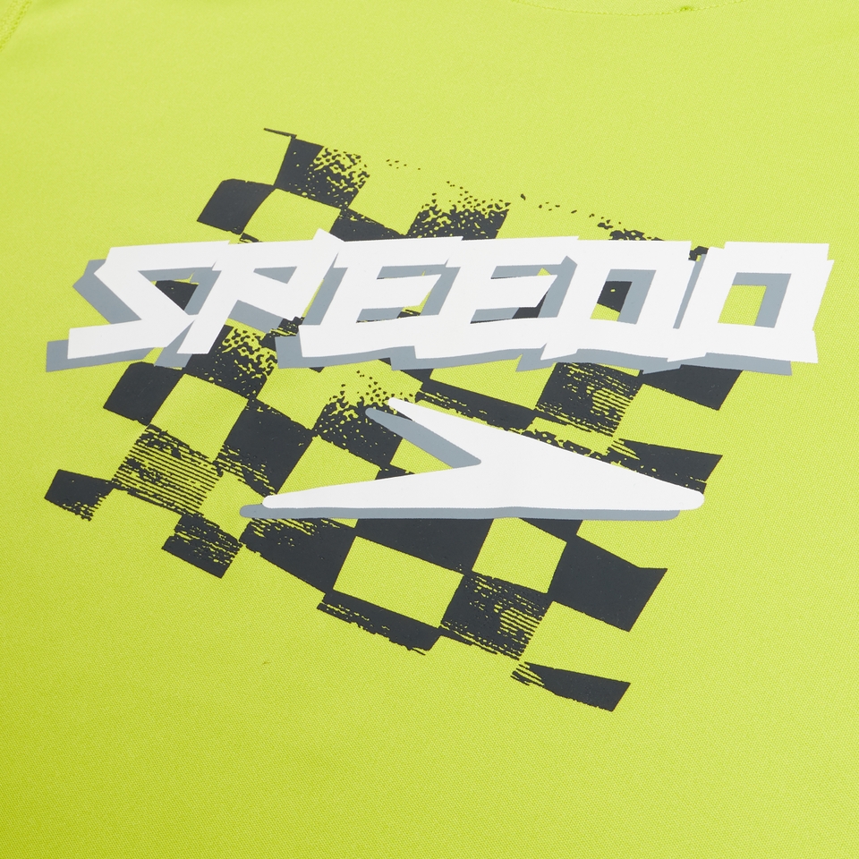 Boy's Graphic Short Sleeve Swim Shirt Green
