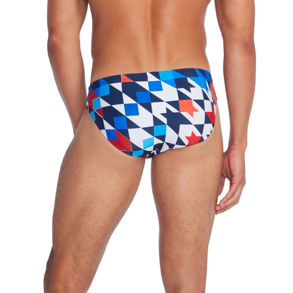 Men's Beachstar Print 2" Brief Blue/White