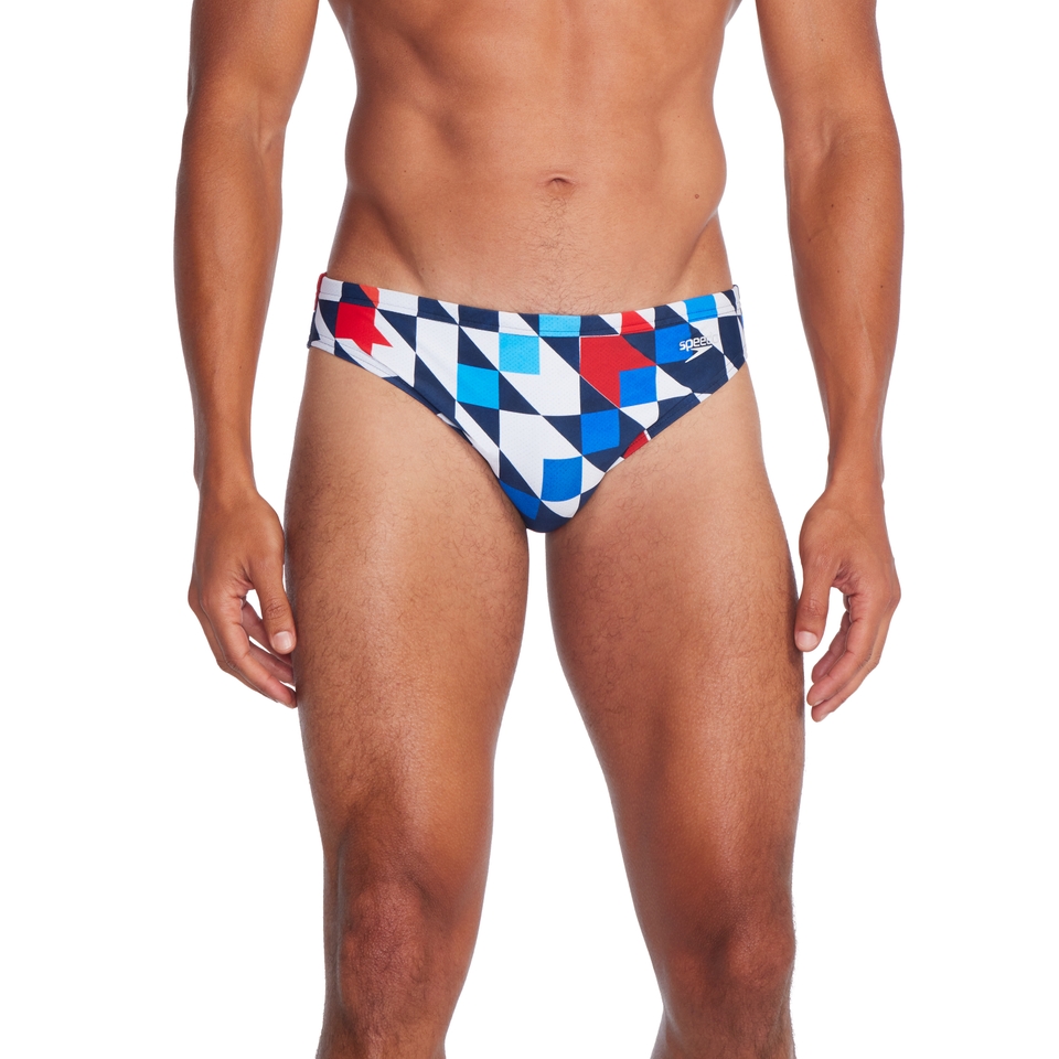 Men's Beachstar Print 2" Brief Blue/White
