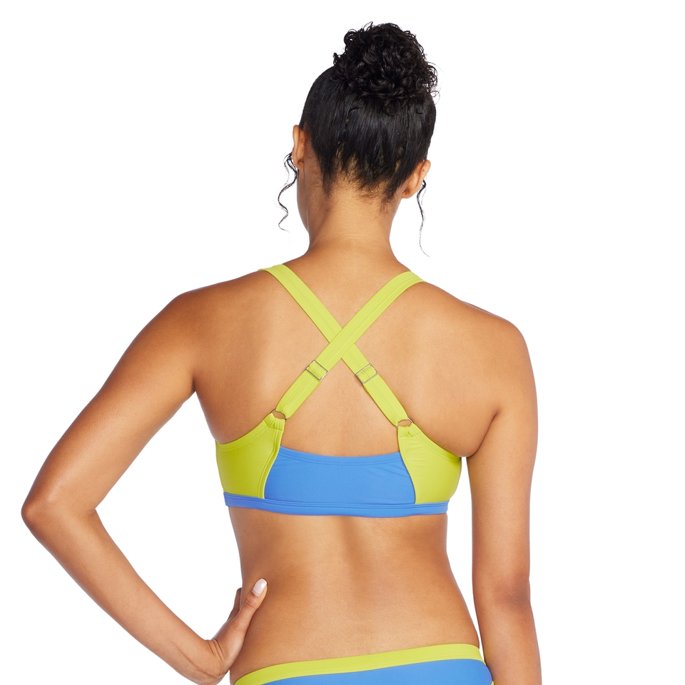 Women's Solid Quantum Bikini Top Blue