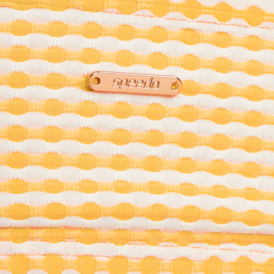 Women's Textured Stripe Tie Front Bandeau Yellow