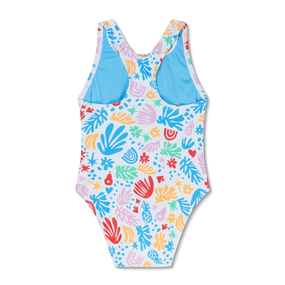 Girl's Printed Toddler Snapsuit One Piece White