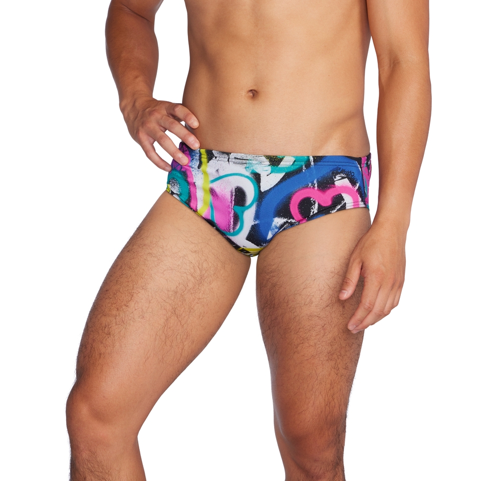Men's Printed One Brief Blue/Pink