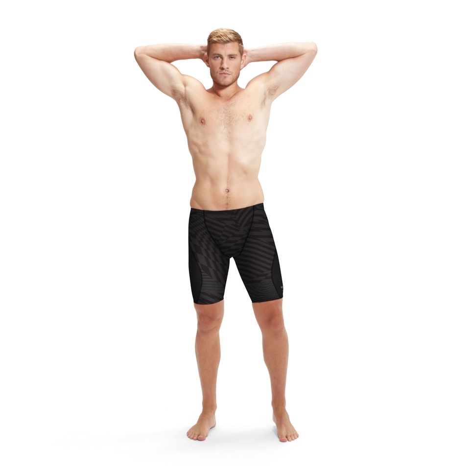 Boys Printed Splice Jammer Black