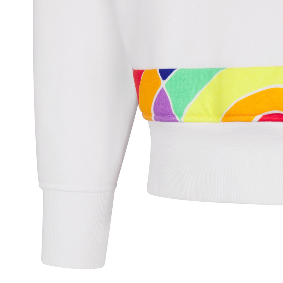 Unisex Pride Fleece Graphic Hoodie White