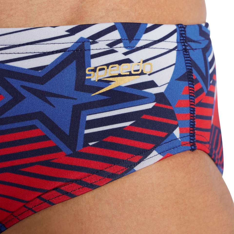 Men's Printed One Brief Blue