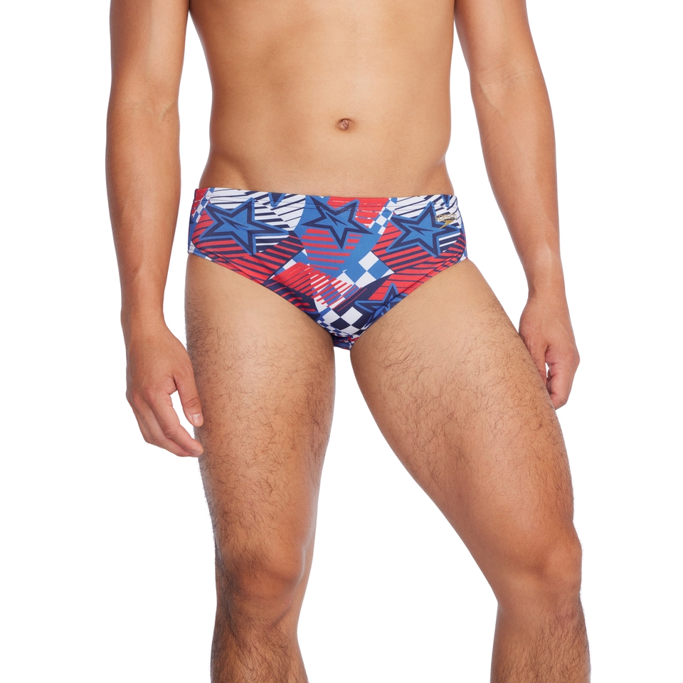 Men's Printed One Brief Blue