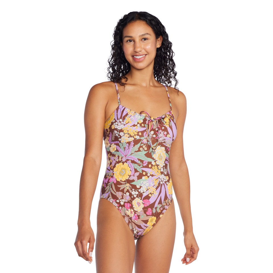 Women's Printed Bandeau One Piece Brown