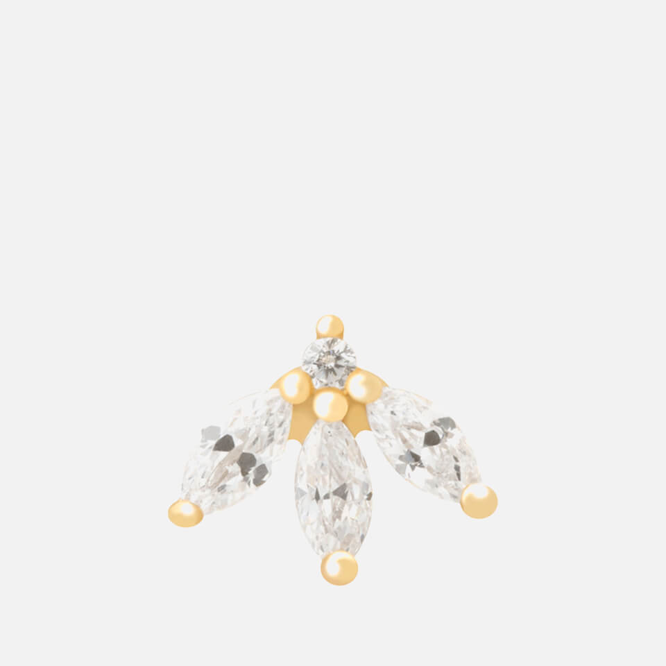 Astrid & Miyu Gold-Plated Sterling Silver Navette Fan Barbell Single Earring