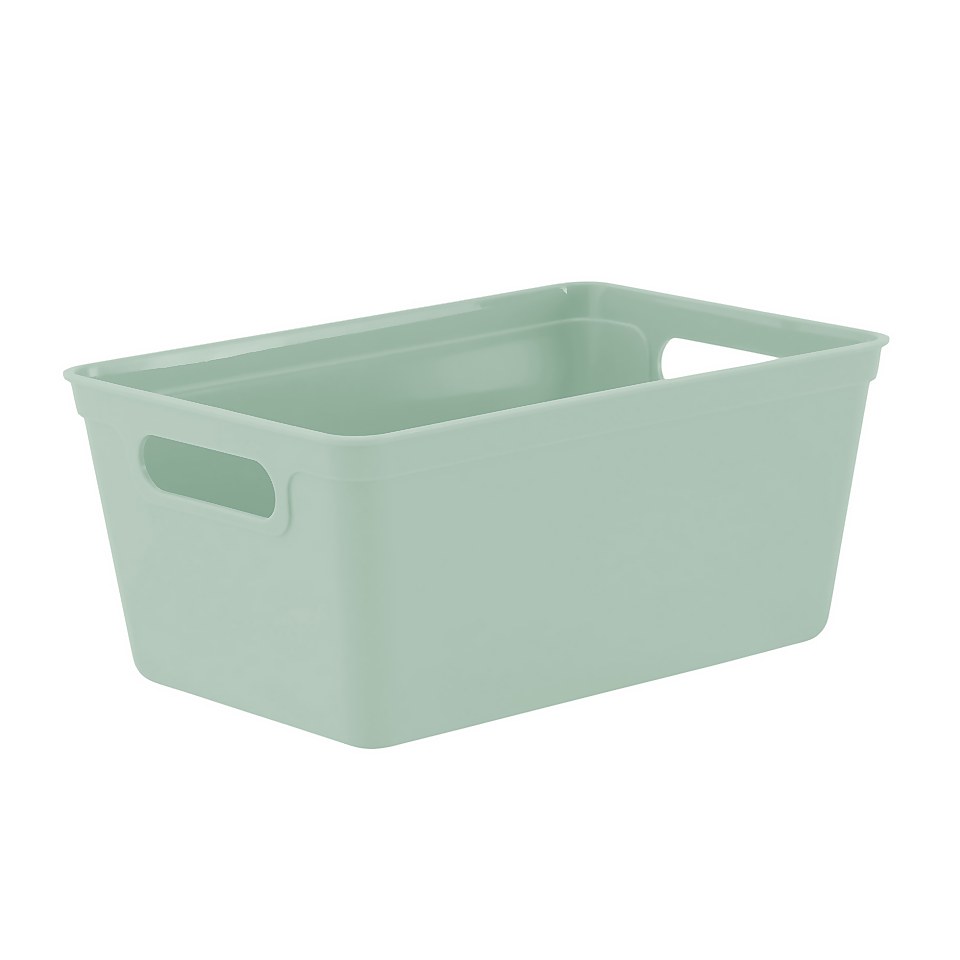 Small Plastic Storage Tray - Sage Green - 4L