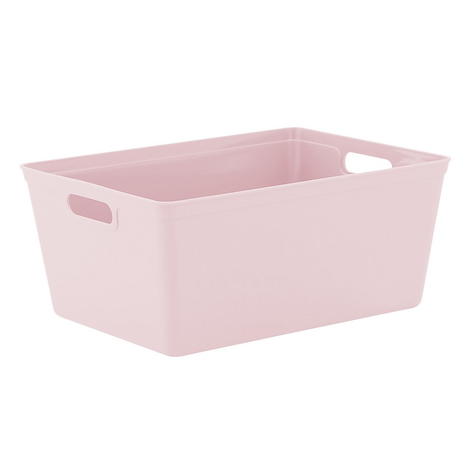 Large Plastic Storage Tray - Pink - 11L | Homebase