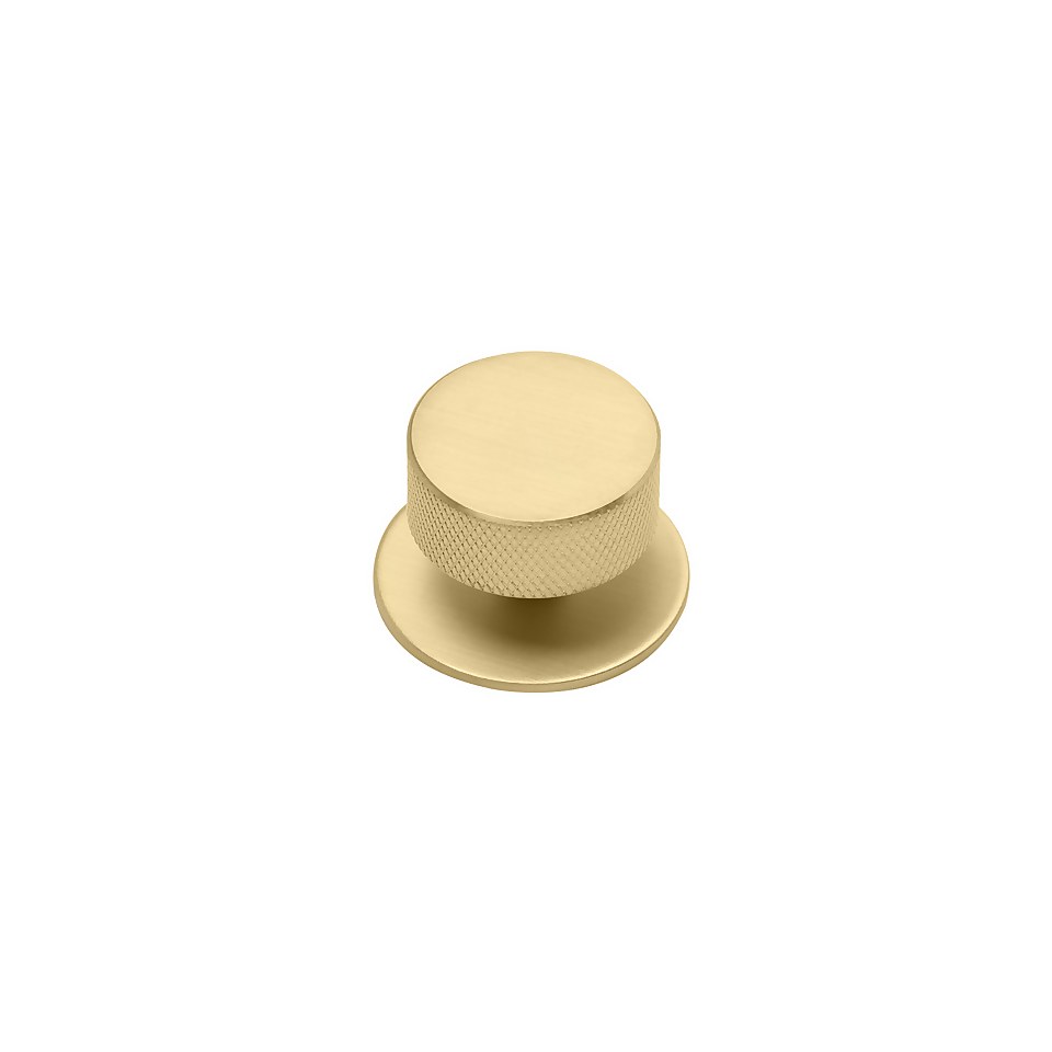 Knurled Knob with Backplate - Gold