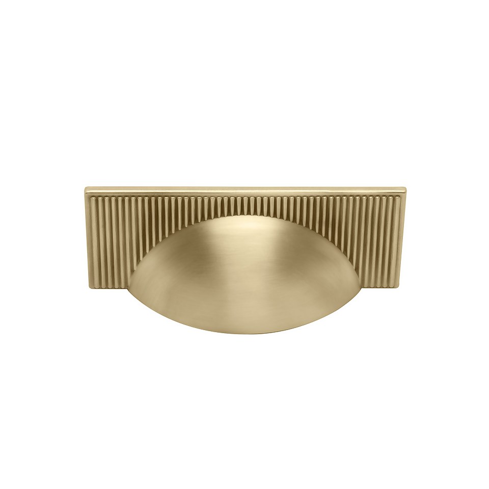 Reeded Cup Handle with Backplate - Gold