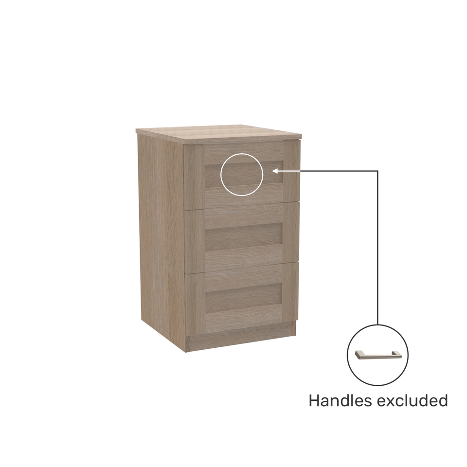 House Beautiful Honest Narrow Chest of Drawers - Oak Effect Carcass, Oak Effect Drawer Fronts (W) 450mm x (H) 756mm