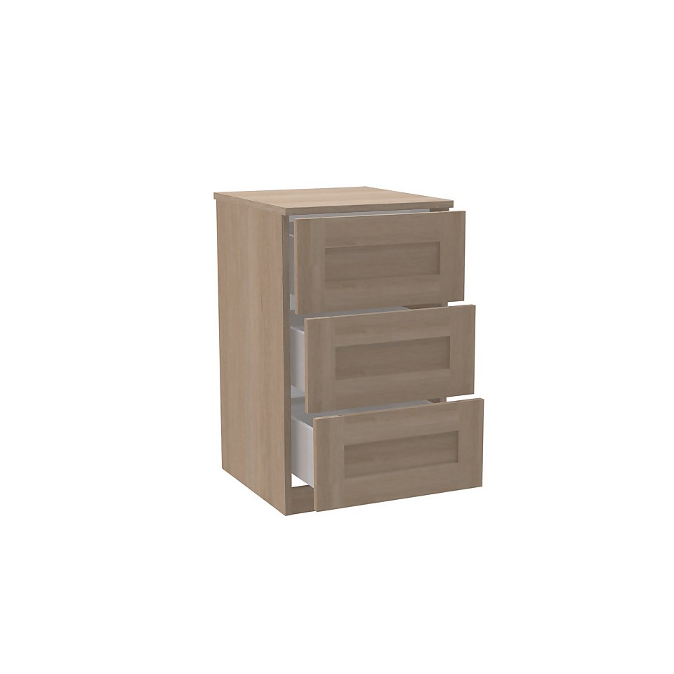 House Beautiful Honest Narrow Chest of Drawers - Oak Effect Carcass, Oak Effect Drawer Fronts (W) 450mm x (H) 756mm