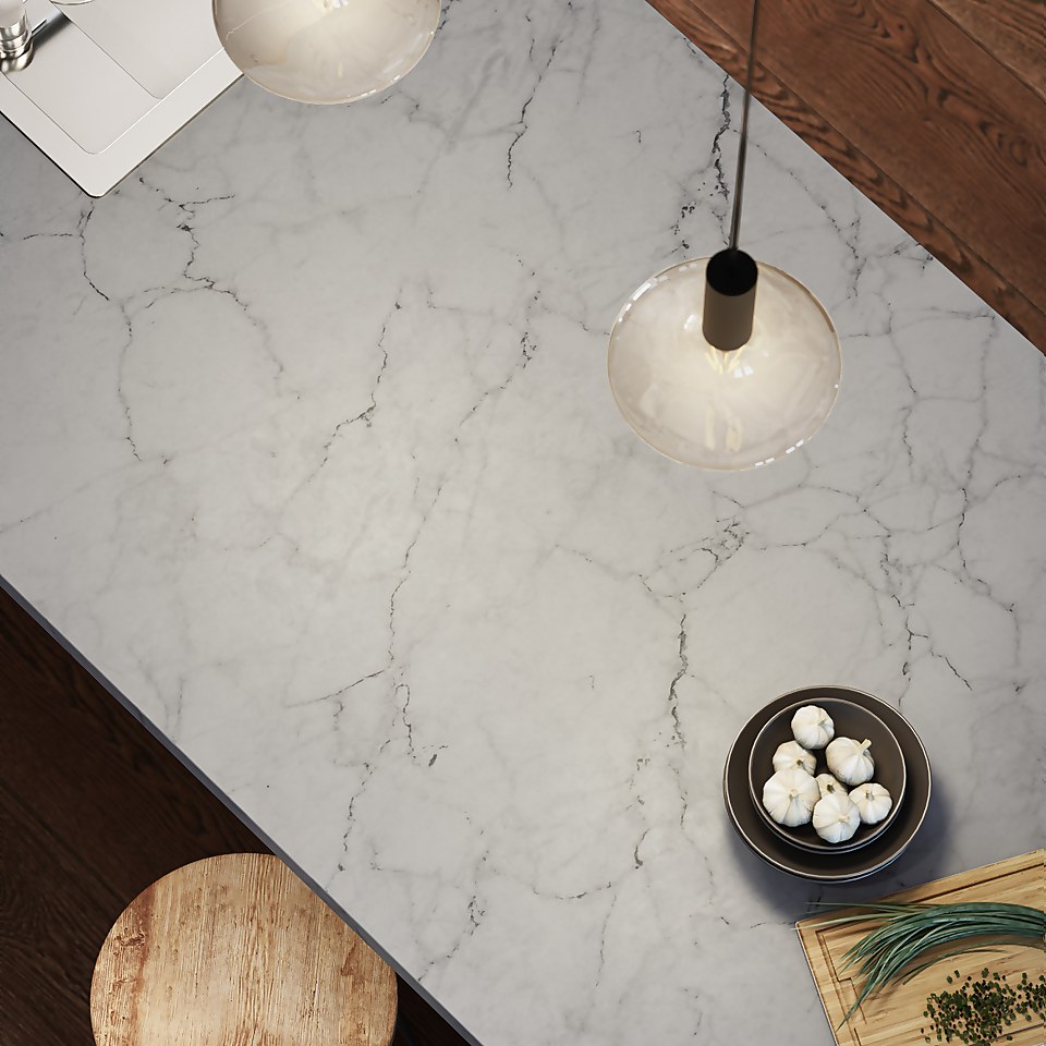 Grey Marble Worktop - 300 x 60 x 3.8cm (Square Edge)