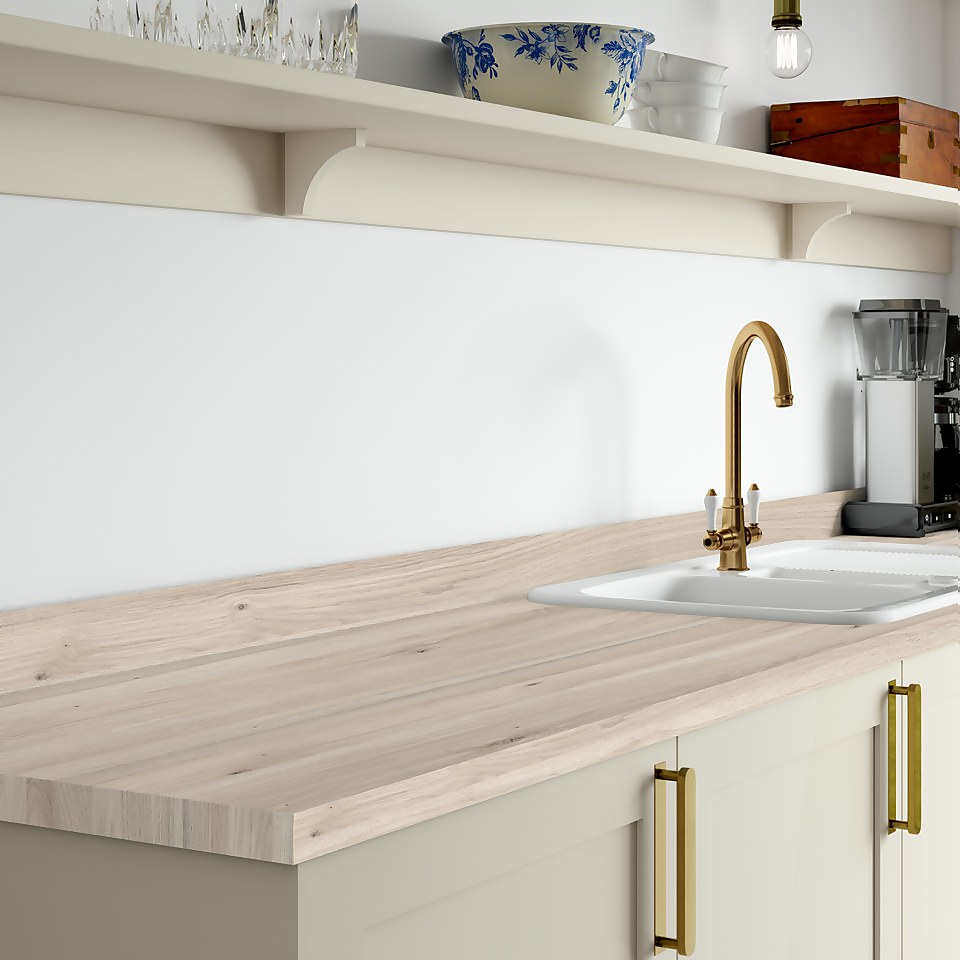 Washed Oak Worktop/Breakfast Bar Edging 300 x 4.2cm Homebase