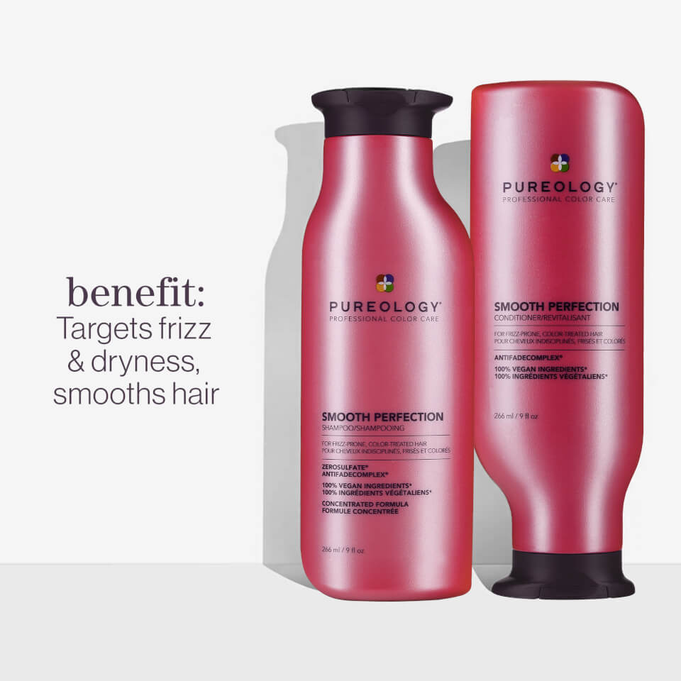 Pureology Smooth Perfection Shampoo and Conditioner Routine For Frizz Prone, Colour Treated Hair 266ml