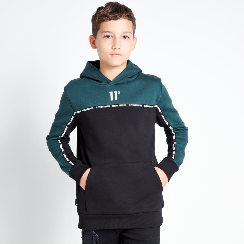 COLOUR BLOCK TAPED HOODIE | 11 Degrees