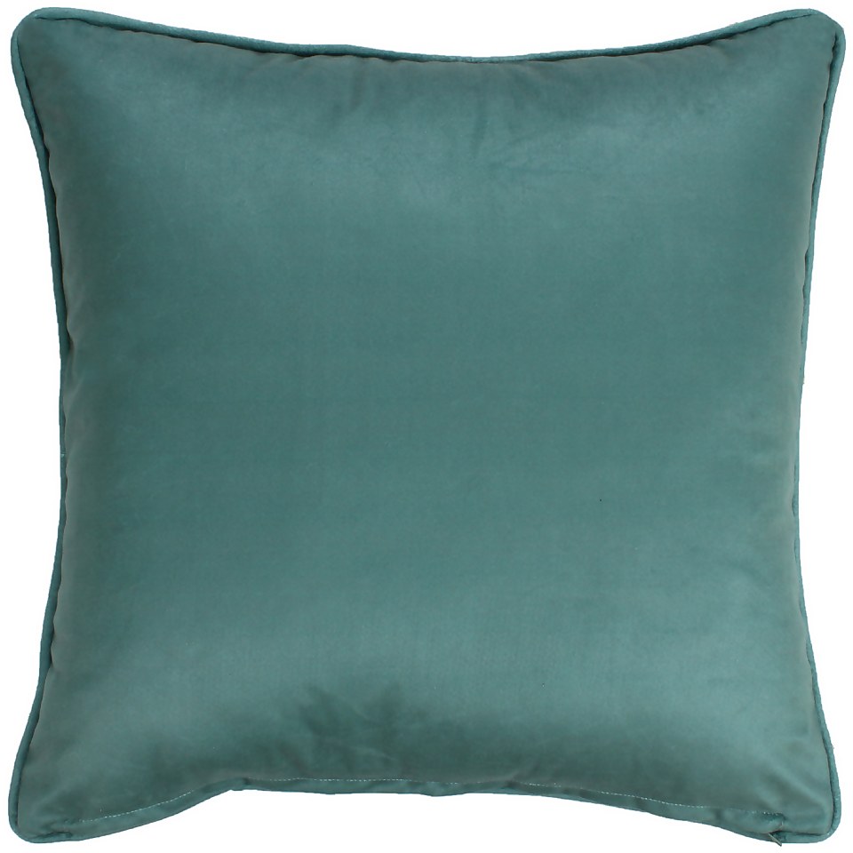 Retro Pattern Velvet Cushion - Green