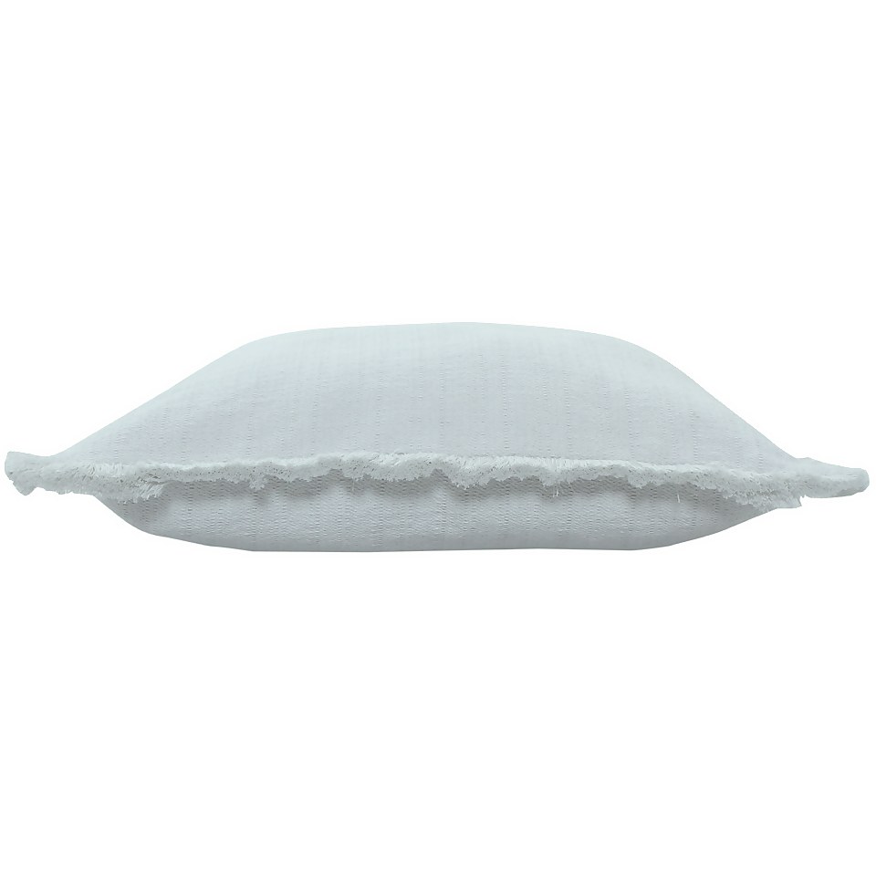 Woven Stonewashed Cushion - Light Grey