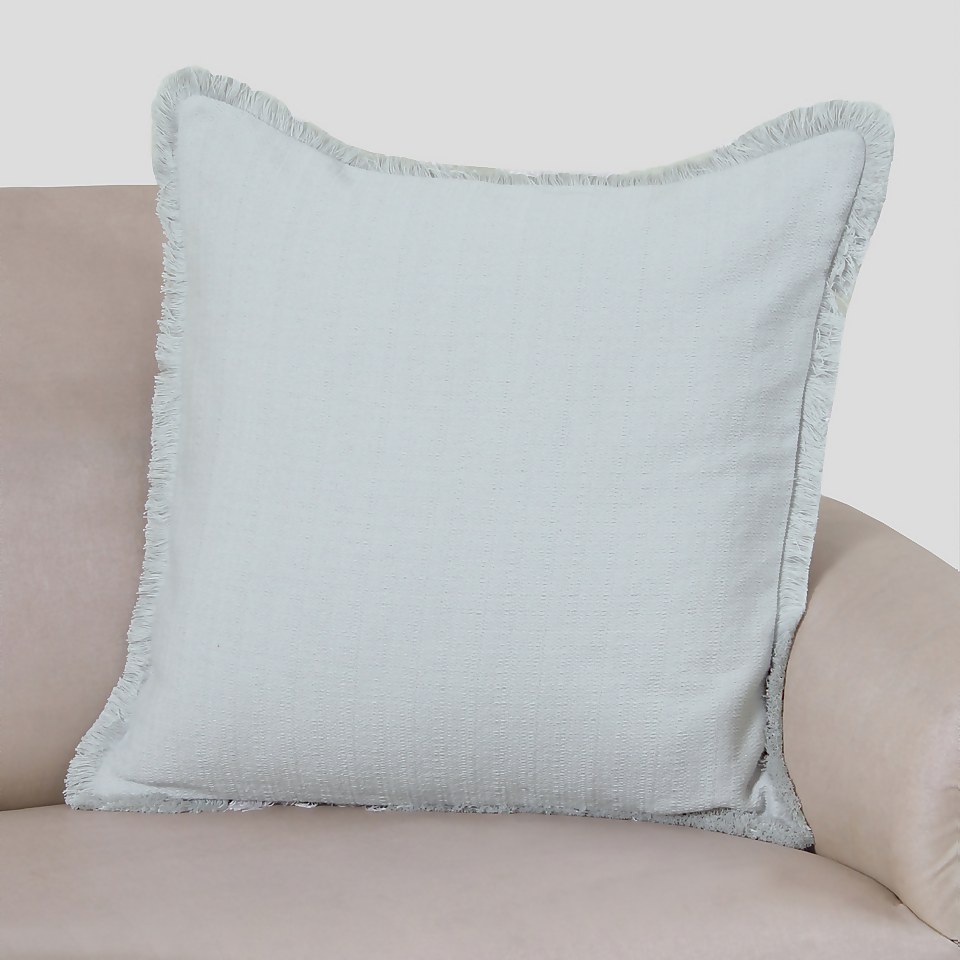 Woven Stonewashed Cushion - Light Grey