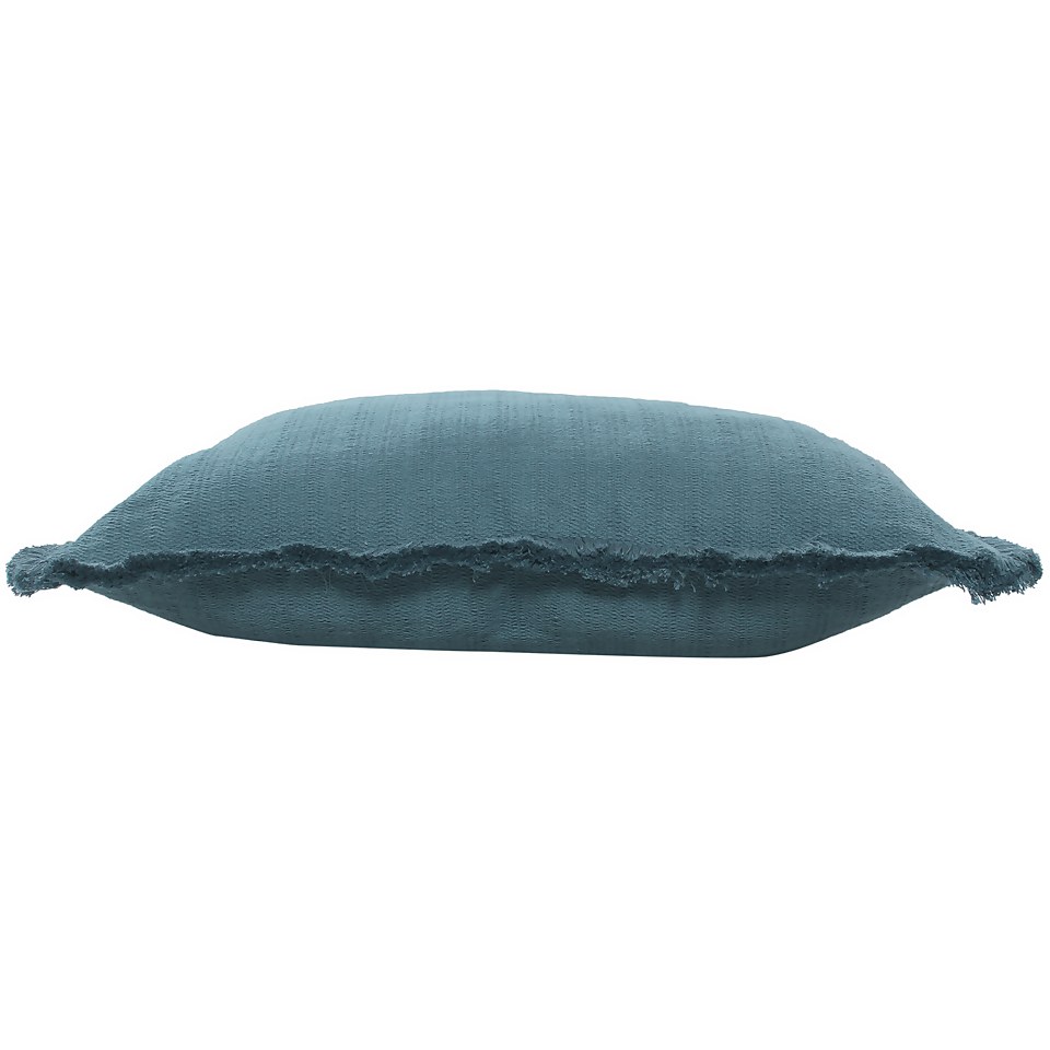 Woven Stonewashed Cushion - Navy