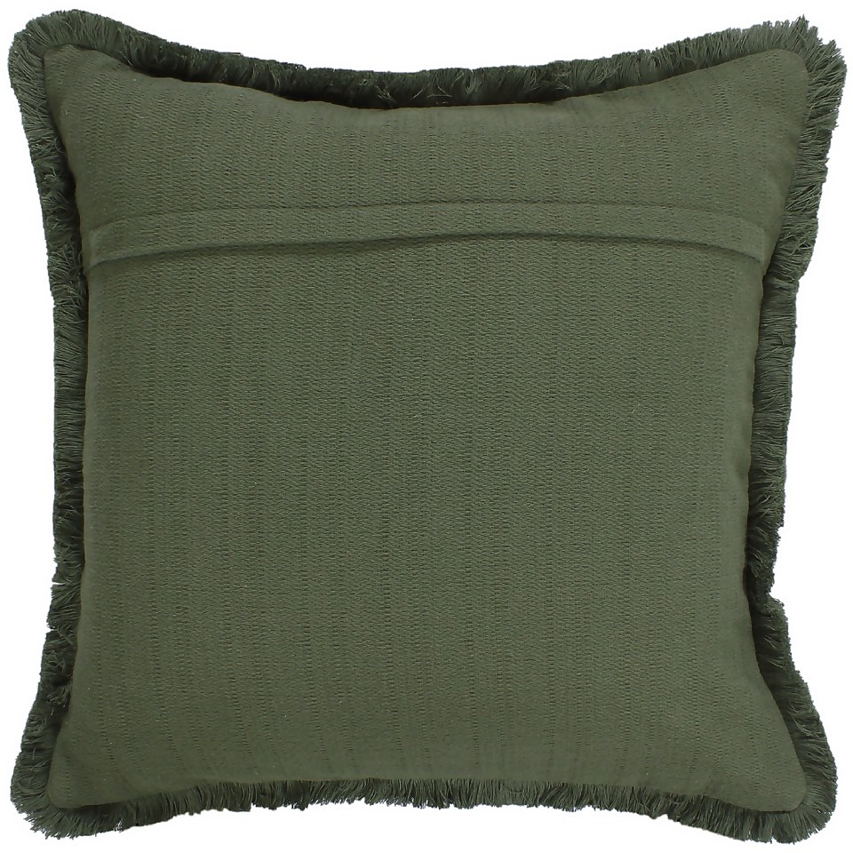 Woven Stonewashed Cushion - Green