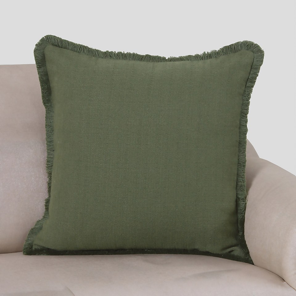 Woven Stonewashed Cushion - Green
