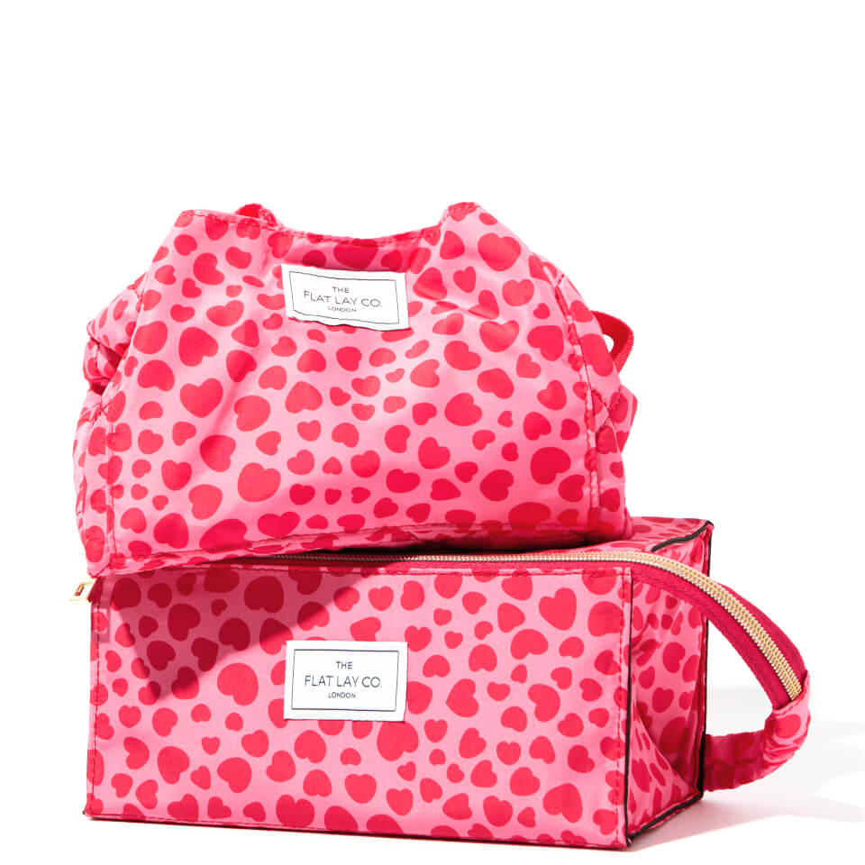 The Flat Lay Co. X LookFantastic Exclusive Makeup Bag Duo in Pink Hearts