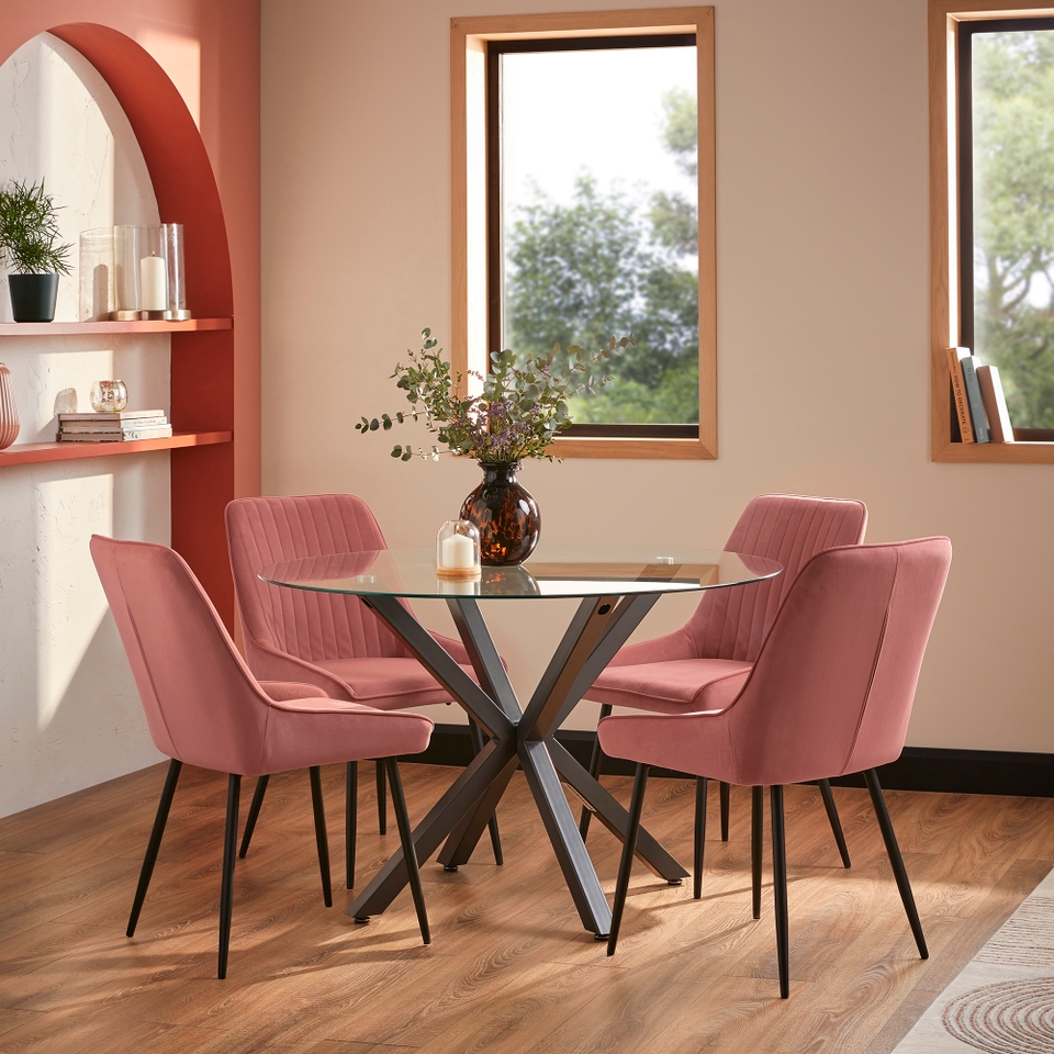 Arwen Dining Chair - Set of 2 - Blush Pink