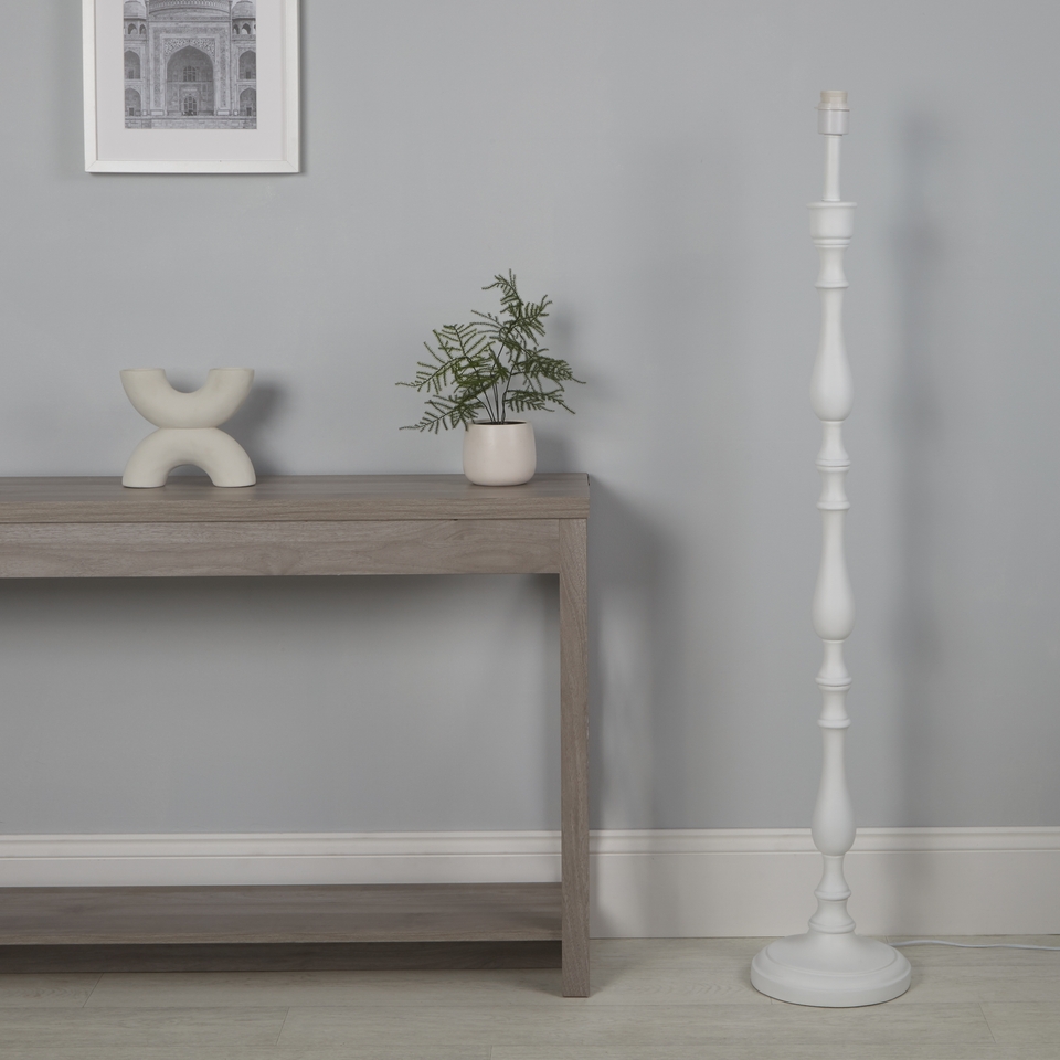 Candle Stick Floor Lamp Base Cream Homebase